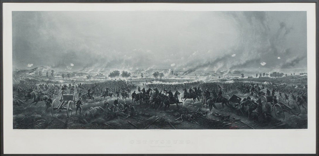 1876 "Gettysburg. Repulse of Longstreet's Assault" Engraving after John B. Bachelder