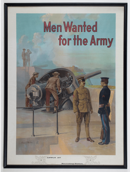 "Men Wanted For the Army" Vintage WWI Recruitment Poster - The Great Republic